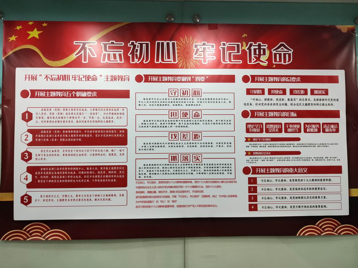 ”不忘初心 牢记使命“宣传展板（2019）